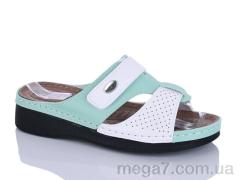 Шлепки, Sali-2 оптом 209-11 білий-зелений к.