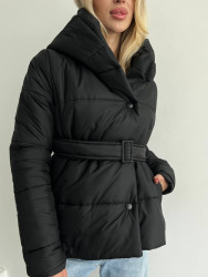 Куртки зимние женские БАТАЛ (черный) оптом 03794128 1006-3