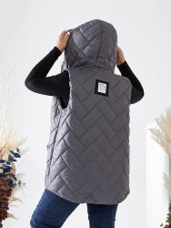 Жилетки жіночі БАТАЛ (темно-сірий) оптом