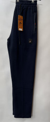 Спортивные штаны мужские на флисе (темно синий) оптом 32805467 03-8