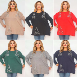 Свитера женские СУПЕР БАТАЛ оптом 76142950 54-47