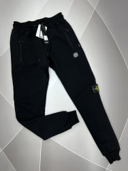 Спортивные штаны мужские на флисе (black) оптом 61529308 07-28