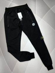 Спортивные штаны мужские на флисе (чорний) оптом 67084312 02-6