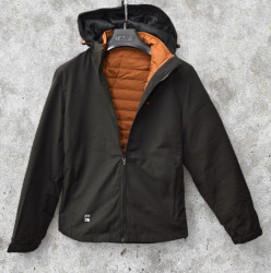 Куртки двусторонние демисезонные мужские  (черный/(коричневый)) оптом 75418093 7552-1