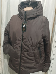 Куртки демисезонные женские БАТАЛ (коричневый) оптом 42017965 159-62