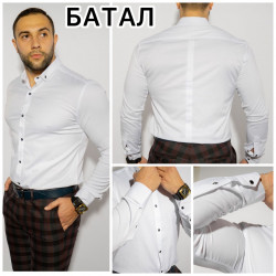 Рубашки мужские БАТАЛ оптом 02874139 Б3657-9