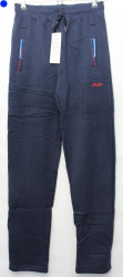 Спортивные штаны мужские на флисе (темно синий) оптом 70145826 L6702-3
