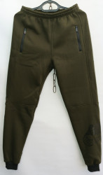 Спортивные штаны мужские (khaki) на флисе оптом 94215036 03-13