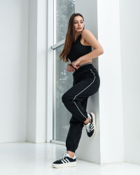 Спортивные штаны женские (черный) оптом 34759128 Б-77-17