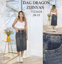Юбки джинсовые ПОЛУБАТАЛ женские оптом DRAGON 98614025 7525-1