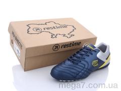 Футбольная обувь, Restime оптом DMB21505-1 navy-silver-yellow