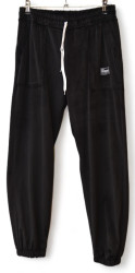 Спортивные штаны женские БАТАЛ (черный) оптом 87496210 05-89