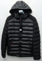 Куртки зимние кожзам мужские FUDIAO (black) оптом 69204375 6818-32