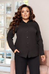 Рубашки женские (черный) оптом 41796208 283-3