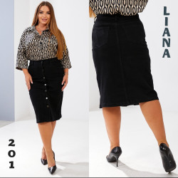 Спідниці джинсові жіночі БАТАЛ оптом Liana 