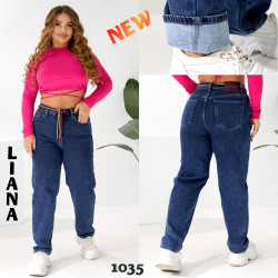 Джинси жіночі на байці ПОЛУБАТАЛ оптом Liana
