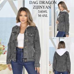 Куртки джинсовые ПОЛУБАТАЛ женские оптом DRAGON 89374615 540-0-30
