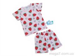 Костюм, Kids-modnik оптом 261920 комплект футболка-шорти рожево-червоний