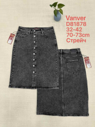Юбки джинсовые женские VANVER БАТАЛ оптом 28519067 D81878-4