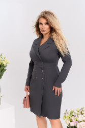 Платья-пиджаки женские БАТАЛ (темно-серый) оптом 45923670 344-2