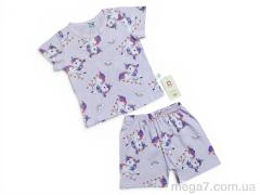Костюм, Kids-modnik оптом 2619 комплект футболка-шорти єдиноріг бузковий