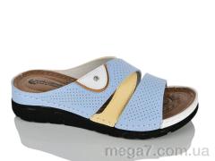 Шлепки, Lot Shoes оптом 001 блакитний шкіра