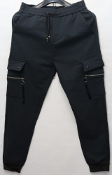 Спортивные штаны мужские на флисе (dark blue) оптом 64129503 01-11