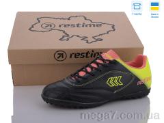 Футбольная обувь, Restime оптом DWB24138-1 black-lime