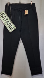 Спортивные штаны женские БАТАЛ на флисе (черный) оптом 97432865 014-19