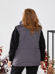 Жилетки жіночі БАТАЛ (графіт) оптом Black AnGeL