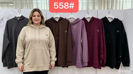 Худи женские БАТАЛ оптом 06154732 558-9