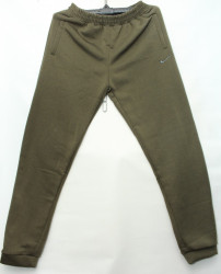 Спортивные штаны мужские БАТАЛ на флисе (хаки)  оптом 43017295 01-1