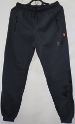 Спортивные штаны мужские на флисе (dark blue) оптом 43610275 05-40
