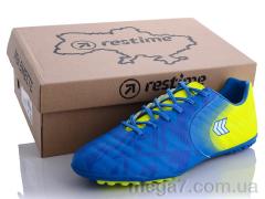 Футбольная обувь, Restime оптом DM020810-1 sky blue-white-lime