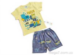 Костюм, Kids-modnik оптом 2619 комплект футболка-шорти жовтий