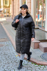 Куртки зимние женские БАТАЛ (черный) оптом 71386524 0063-1