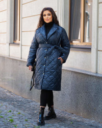 Куртки зимние женские БАТАЛ (dark blue) оптом 45170392 842-22