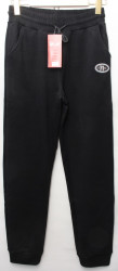 Спортивные штаны женские JJF на меху (черный) оптом 39148250 JW5038-31
