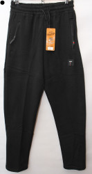 Спортивные штаны мужские на флисе (black) оптом 52036978 A18-21