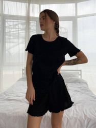 Ночные пижамы женские (черный) оптом 30176489 523-2