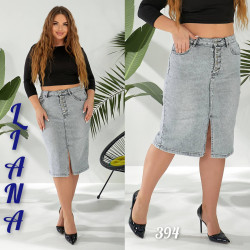 Спідниці джинсові жіночі БАТАЛ оптом Liana 