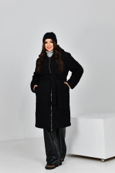 Куртки демисезонные женские БАТАЛ (черный) оптом 63194820 500-15