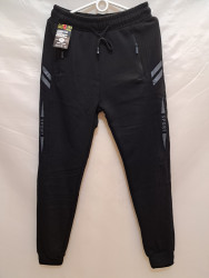 Спортивные штаны мужские на флисе (black) оптом 69753041 2205-36