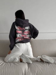 Худі жіночі (темно-сірий) оптом Туреччина