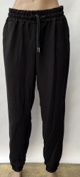 Спортивные штаны женские БАТАЛ (black) оптом 09362517 04-14