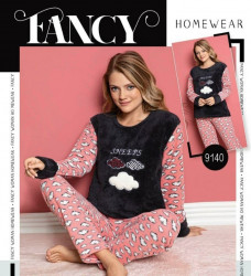 Ночные пижамы женские на флисе FANCY оптом 65741320 9140-57