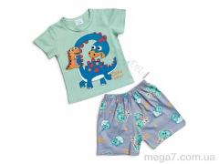 Костюм, Kids-modnik оптом 261920-1 комплект футболка-шорти зелений