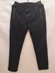 Спортивные штаны мужские БАТАЛ на флисе (black) оптом 87152940 2202-20