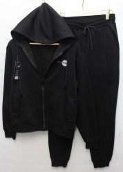 Спортивные костюмы женские JJF на меху (черный) оптом 24385976 JM3010-43