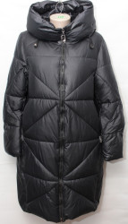 Куртки зимние женские QIA GE ПОЛУБАТАЛ (черный) оптом 69234178 QG5319-8